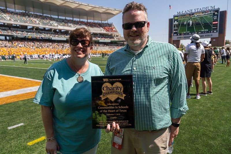 communities in school recognized at baylor game
